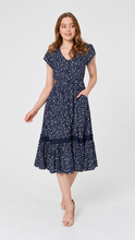 Load image into Gallery viewer, Stella Morgan navy polka dot dress
