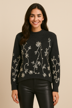 Load image into Gallery viewer, Flower embroidered jumper
