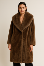 Load image into Gallery viewer, Faux collar teddy bear coat
