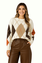 Load image into Gallery viewer, Argyle knit jumper
