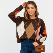Load image into Gallery viewer, Argyle knit jumper
