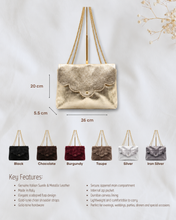 Load image into Gallery viewer, Scallop leather suede bag
