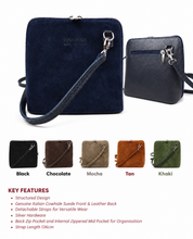 Load image into Gallery viewer, Suede and leather mini crossbody
