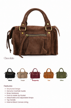 Load image into Gallery viewer, Suede mini duffel bag
