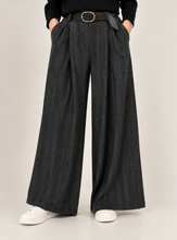 Load image into Gallery viewer, Sugarbabe pinstripe wide leg belt magic trouser
