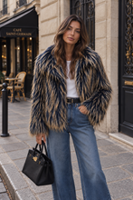 Load image into Gallery viewer, Shaggy lined two tone jacket
