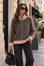 Load image into Gallery viewer, Pinka stripe zip jacket
