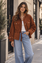 Load image into Gallery viewer, Suedette pocket tie jacket
