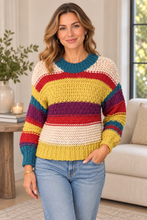 Load image into Gallery viewer, Multicolour stripe knit jumper
