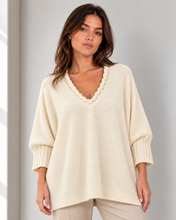Load image into Gallery viewer, Rope detail knit v-neck jumper
