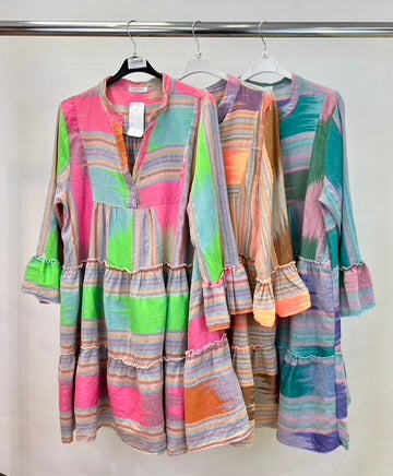 Multicolour tiered tunic