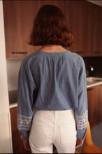Load image into Gallery viewer, InApril 1986 denim embroidered blouse
