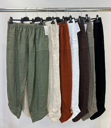 Plain linen trousers
