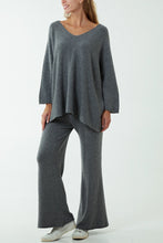 Load image into Gallery viewer, Soft knit v-neck loungewear
