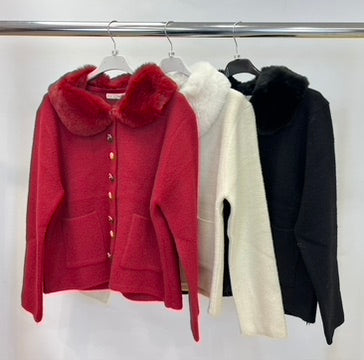 Faux fur collar jacket