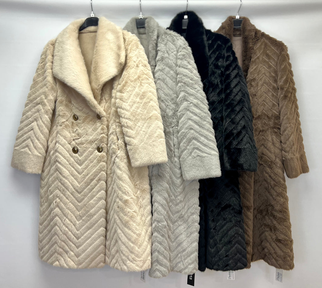 Chevron teddy coat