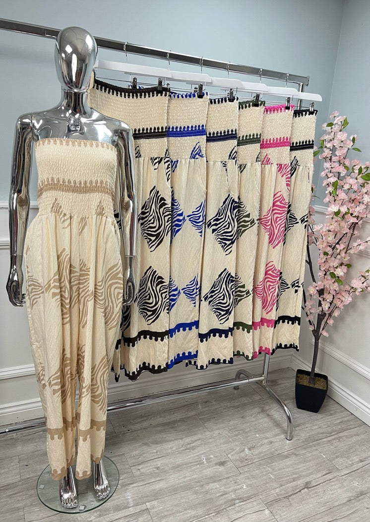 Abstract bandeau jumpsuit
