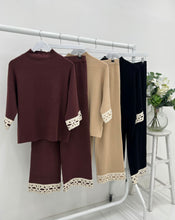 Load image into Gallery viewer, Enzoria premium crochet hem loungewear
