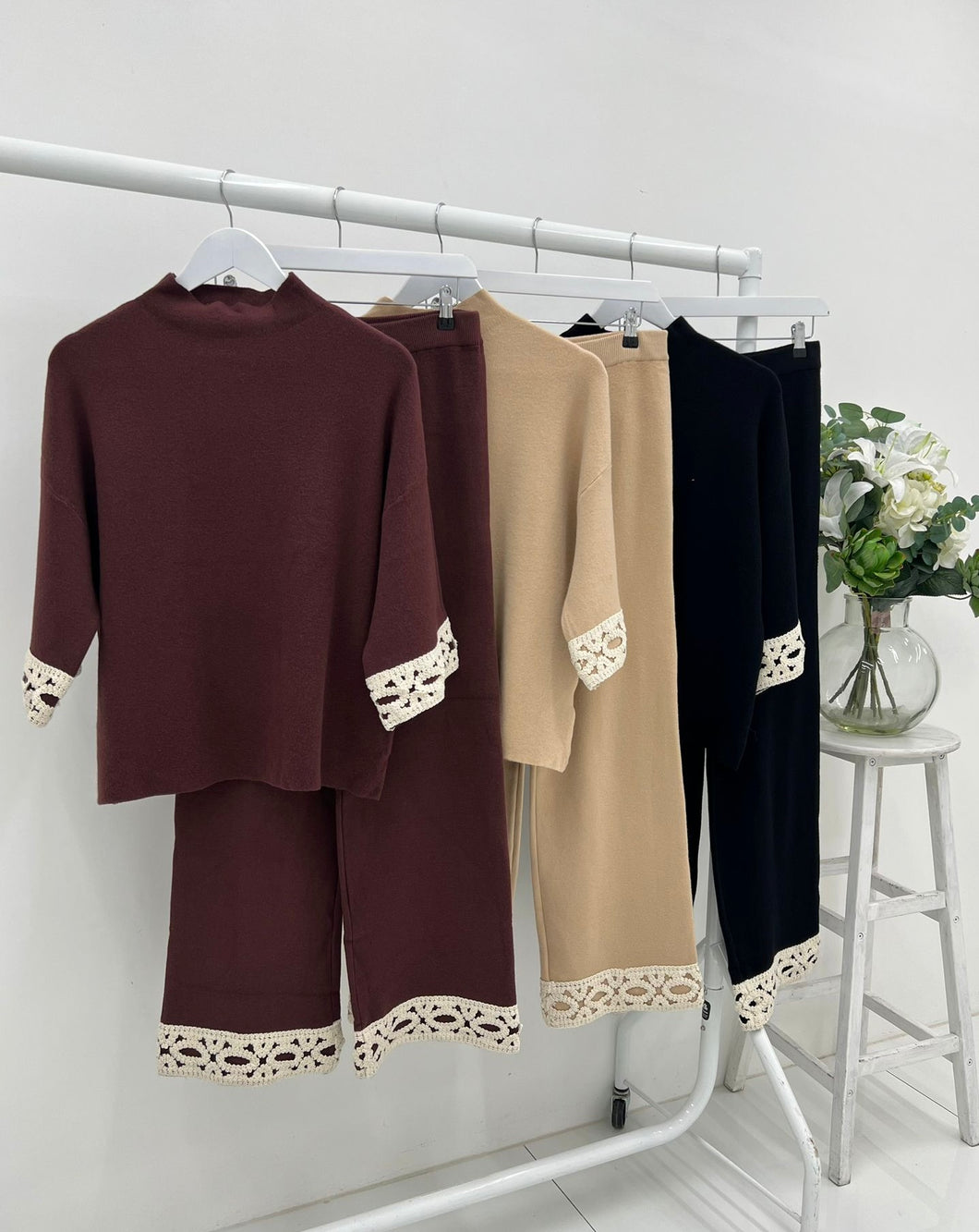 Enzoria premium crochet hem loungewear