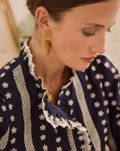 Load image into Gallery viewer, InApril 1986 cotton navy embroidered shirt
