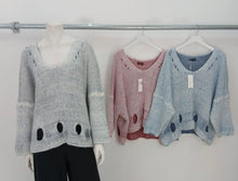 Load image into Gallery viewer, Keyhole stonewashed jumper
