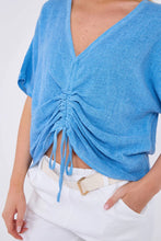 Load image into Gallery viewer, Sugarbabe stonewashed linen rouched top

