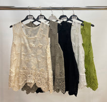 Load image into Gallery viewer, Cotton embroidered crochet top
