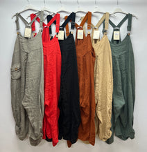 Load image into Gallery viewer, Linen buckle dungarees
