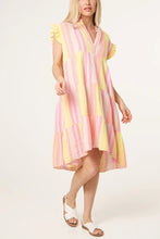 Load image into Gallery viewer, Aztec cheesecloth tiered dress
