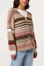 Load image into Gallery viewer, Multistripe mocha cardigan
