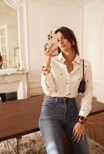 Load image into Gallery viewer, InApril 1986 cherry embroidered shirt
