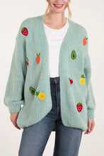 Load image into Gallery viewer, Embroidered fruit cardigan
