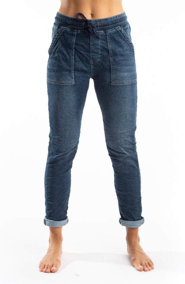 Melly denim joggers Trendy Togs Boutique Store