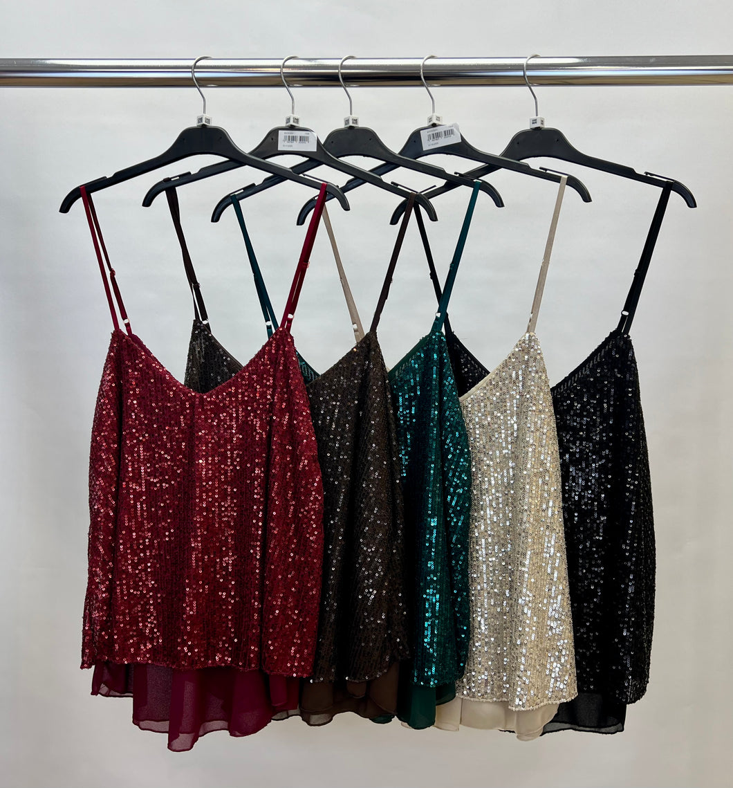 Sequin strap vest