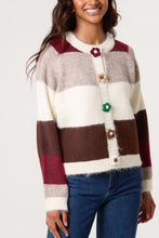 Load image into Gallery viewer, Crochet flower button cardigan
