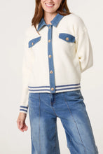 Load image into Gallery viewer, Denim detail cardigan
