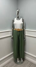 Load image into Gallery viewer, Plain wide leg belt trouser
