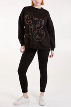 Load image into Gallery viewer, Abstract face embroidered sweatshirt
