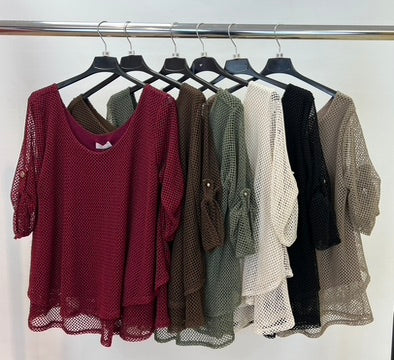 Mesh layered top