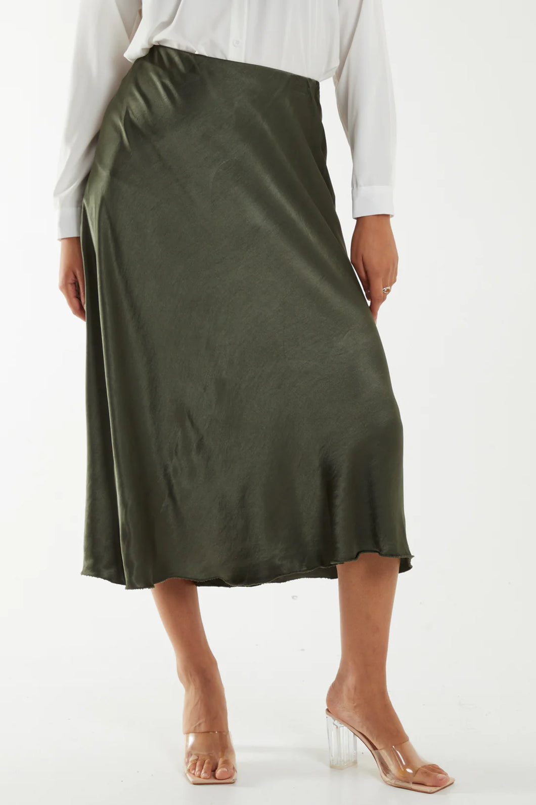 Plain satin skirt