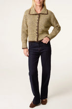 Load image into Gallery viewer, Funnel neck stripe cardigan
