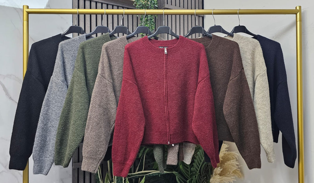 Wool blend zip jacket