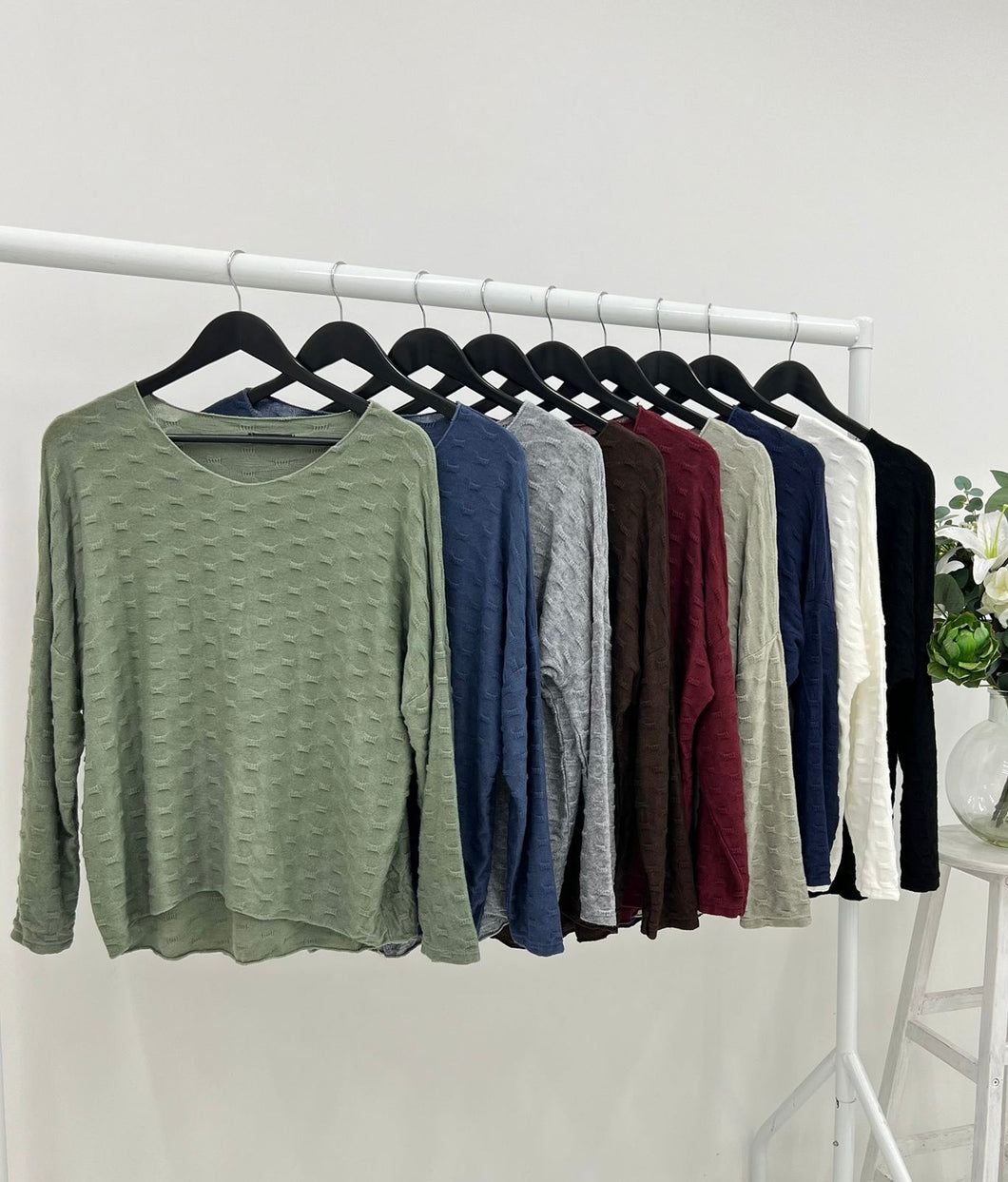 Cashmere blend embossed top