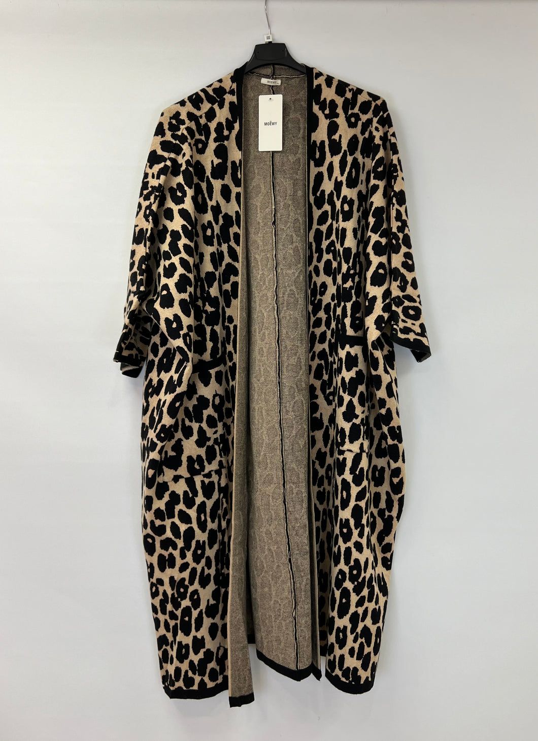 Leopard print soft knit cardigan