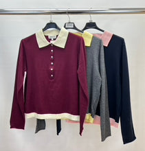 Load image into Gallery viewer, Contrast polo jumper
