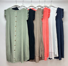 Load image into Gallery viewer, Stonewashed cotton button dress
