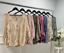 Load image into Gallery viewer, Stonewashed embroidered top
