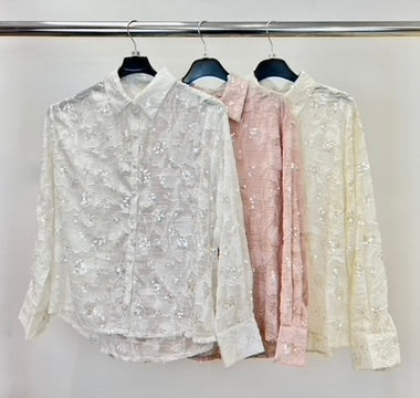 Sequin embroidered shirt