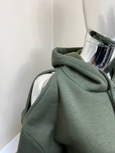 Load image into Gallery viewer, Fleece lined cut shoulder hoody
