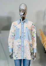 Load image into Gallery viewer, Denim broderie anglaise shirt
